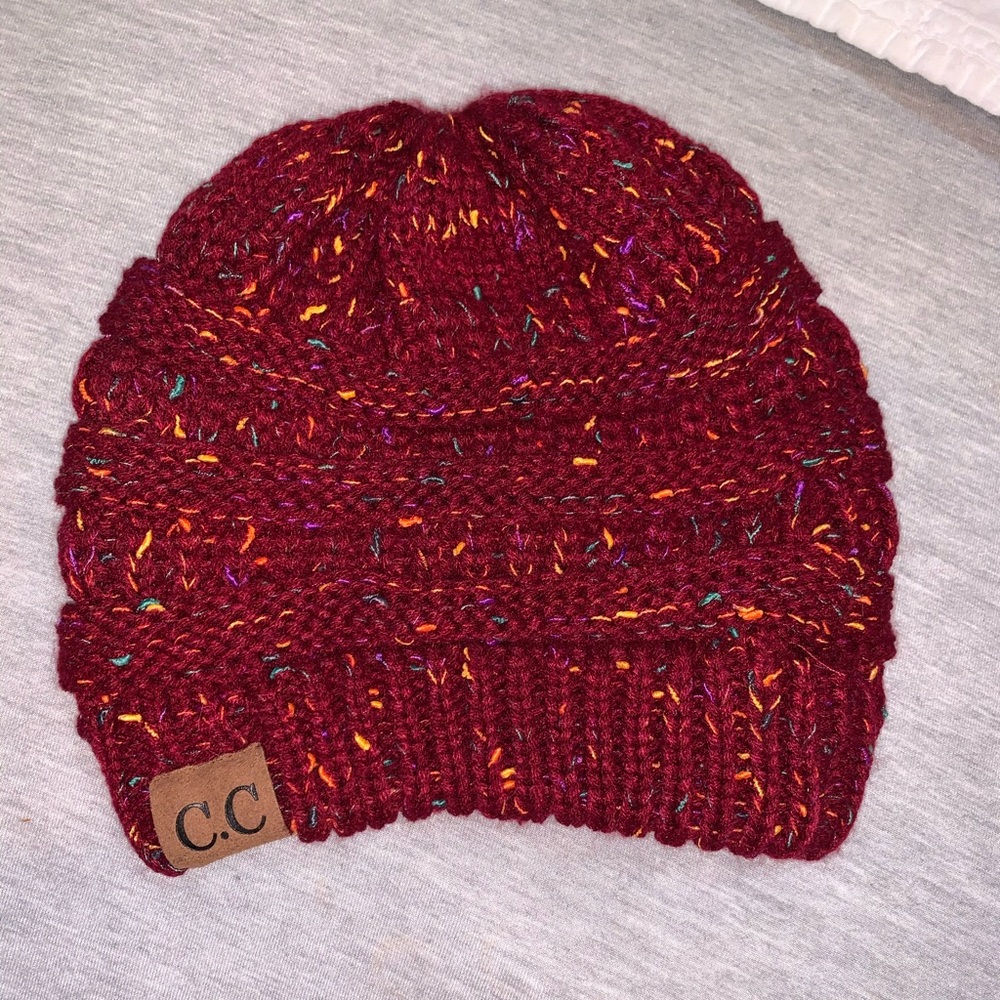 C.C. Beanie with Ponytail Hole NWOT